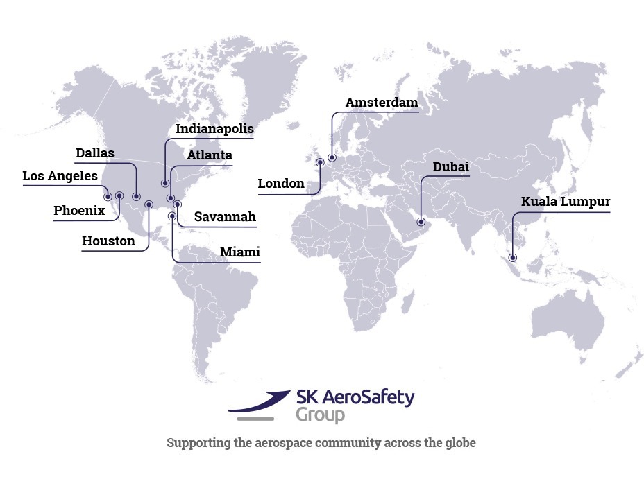 Map of SK AeroSafety Group Global Reach