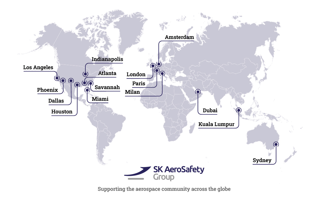 SK AeroSafety Group Global Locations Map